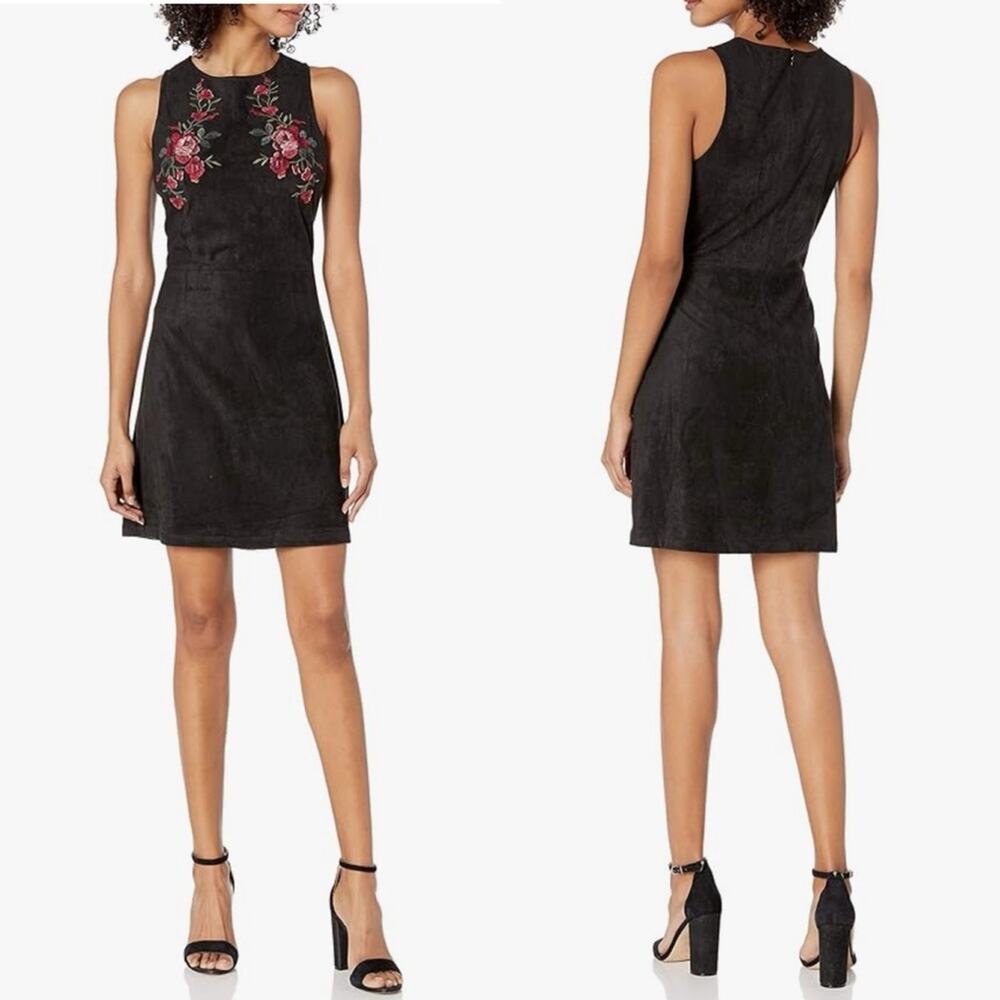 NWT Cupcakes and Cashmere Black Faux Suede Mini Dress